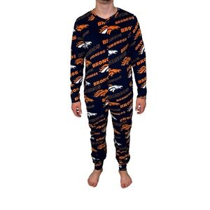 NFL Team Apparel Blue and Orange Pajama Onesie